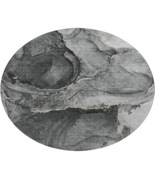 Dalyn Luxury Washable Odyssey OY14 Charcoal 8' x 8' Round Rug