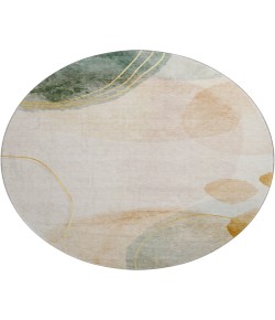 Dalyn Luxury Washable Odyssey OY16 Beige 8' x 8' Round Rug