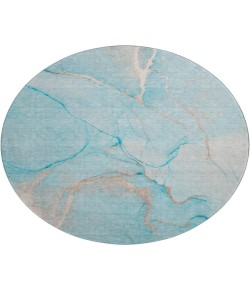 Dalyn Luxury Washable Odyssey OY7 Teal 8' x 8' Round Rug