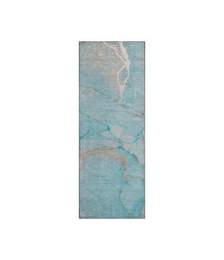 Dalyn Luxury Washable Odyssey OY7 Teal 2'3" x 7'6" Runner Rug