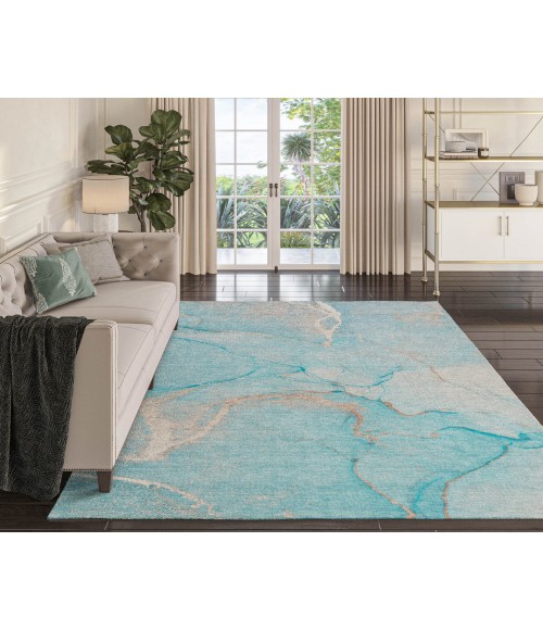 Dalyn Luxury Washable Odyssey OY7 Teal 2'6" x 3'10" Rug