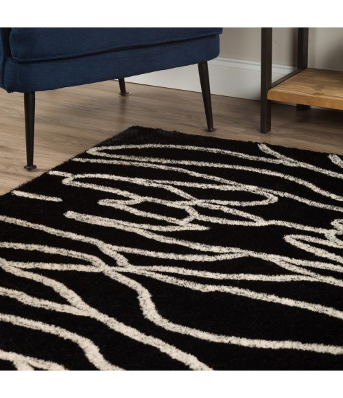 PESARIO RUG Dalyn Pesario PE3 Black Area Rug 8 ft. X 10 ft. Rectangle