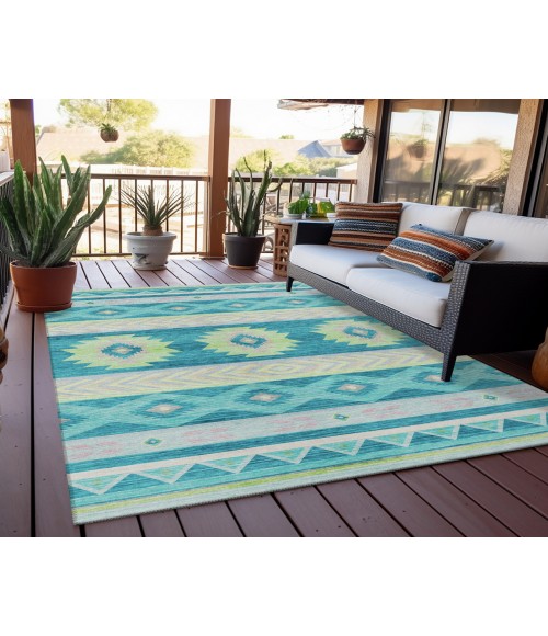 Dalyn Indoor/Outdoor Phoenix PH3 Teal Washable 2'6" x 3'10" Rug