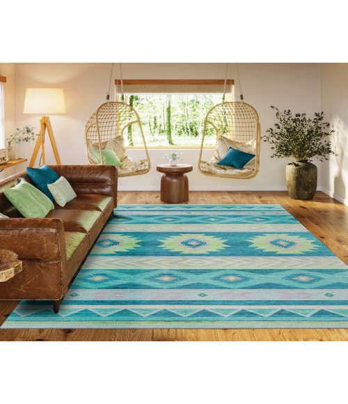 Dalyn Indoor/Outdoor Phoenix PH3 Teal Washable 2'6" x 3'10" Rug