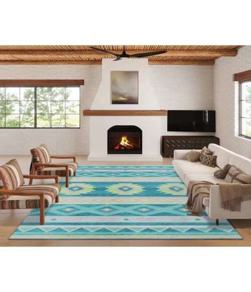 Dalyn Indoor/Outdoor Phoenix PH3 Teal Washable 2'6" x 3'10" Rug
