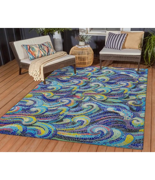 Dalyn Indoor/Outdoor Seabreeze SZ14 Indigo Washable 2'6" x 3'10" Rug