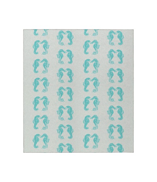 Dalyn Indoor/Outdoor Seabreeze SZ15 Teal Washable 2'6" x 3'10" Rug