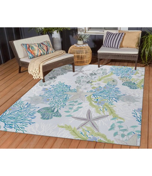 Dalyn Indoor/Outdoor Seabreeze SZ1 Silver Washable 2'6" x 3'10" Rug