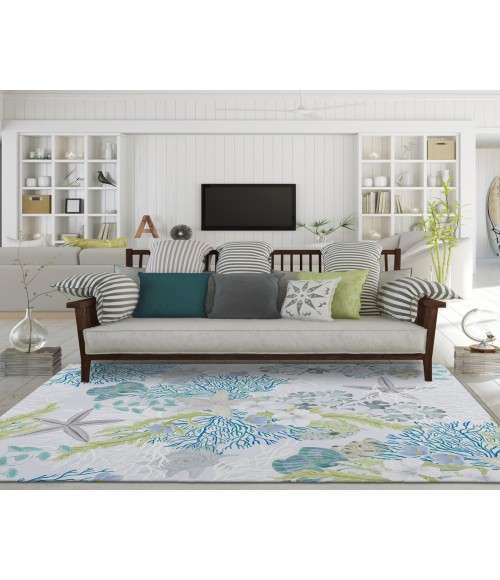 Dalyn Indoor/Outdoor Seabreeze SZ1 Silver Washable 2'6" x 3'10" Rug