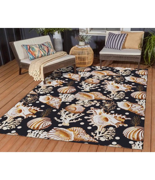 Dalyn Indoor/Outdoor Seabreeze SZ6 Black Washable 2'6" x 3'10" Rug