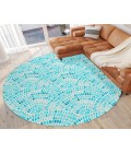 Dalyn Indoor/Outdoor Seabreeze SZ7 Teal Washable 8' Round Rug