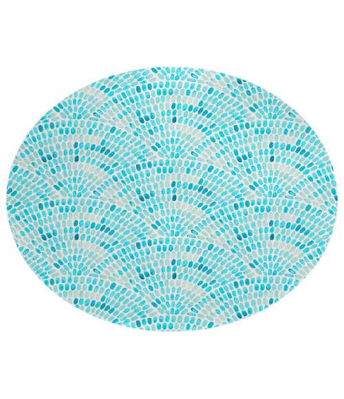 Dalyn Indoor/Outdoor Seabreeze SZ7 Teal Washable 8' Round Rug