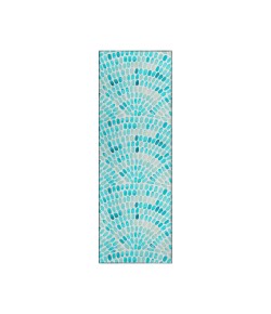 Dalyn Indoor/Outdoor Seabreeze SZ7 Teal Washable 2'3"x7'6" Runner Rug