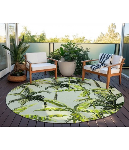Dalyn Indoor/Outdoor Tropics TC10 Aloe Washable 8' x 8' Round Rug