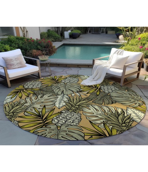 Dalyn Indoor/Outdoor Tropics TC11 Clay Washable 8' x 8' Round Rug
