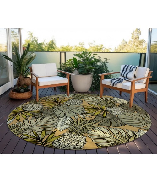 Dalyn Indoor/Outdoor Tropics TC11 Clay Washable 8' x 8' Round Rug