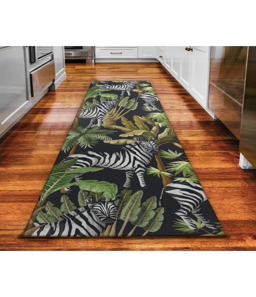 Dalyn Indoor/Outdoor Tropics TC13 Black Washable 2'3" x 7'6" Runner Rug