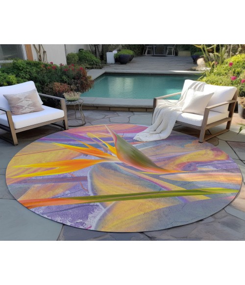 Dalyn Indoor/Outdoor Tropics TC14 Passion Washable 8' x 8' Round Rug
