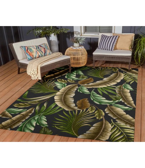 Dalyn Indoor/Outdoor Tropics TC1 Black Washable 5' x 7'6" Rug