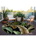 Dalyn Indoor/Outdoor Tropics TC1 Black Washable 8' x 8' Round Rug