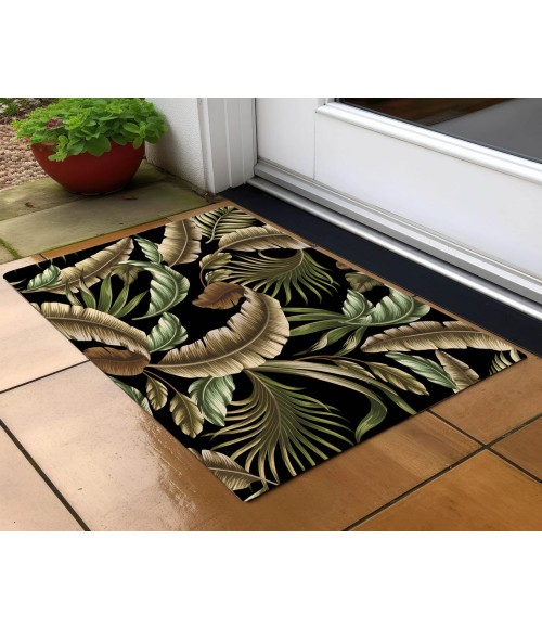 Dalyn Indoor/Outdoor Tropics TC1 Black Washable 1'8" x 2'6" Rug