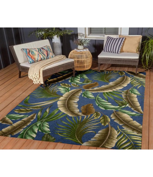 Dalyn Indoor/Outdoor Tropics TC1 Indigo Washable 5' x 7'6" Rug
