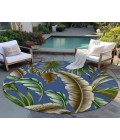Dalyn Indoor/Outdoor Tropics TC1 Indigo Washable 8' x 8' Round Rug