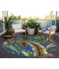 Dalyn Indoor/Outdoor Tropics TC1 Indigo Washable 8' x 8' Round Rug