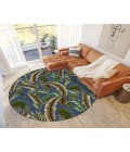 Dalyn Indoor/Outdoor Tropics TC1 Indigo Washable 8' x 8' Round Rug