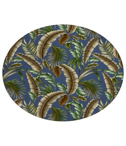 Dalyn Indoor/Outdoor Tropics TC1 Indigo Washable 8' x 8' Round Rug