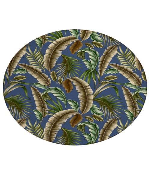 Dalyn Indoor/Outdoor Tropics TC1 Indigo Washable 8' x 8' Round Rug