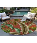 Dalyn Indoor/Outdoor Tropics TC1 Paprika Washable 8' x 8' Round Rug