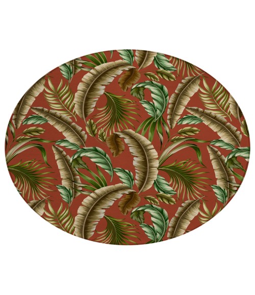 Dalyn Indoor/Outdoor Tropics TC1 Paprika Washable 8' x 8' Round Rug