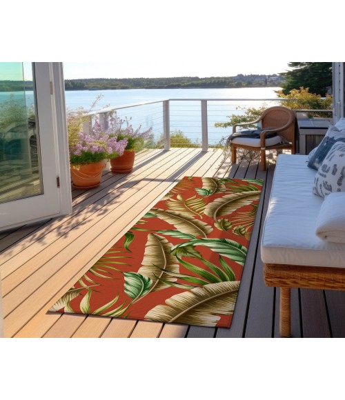Dalyn Indoor/Outdoor Tropics TC1 Paprika Washable 2'3" x 7'6" Runner Rug