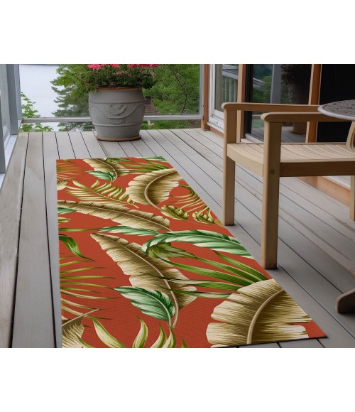 Dalyn Indoor/Outdoor Tropics TC1 Paprika Washable 2'3" x 7'6" Runner Rug