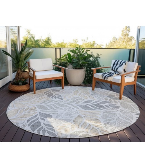 Dalyn Indoor/Outdoor Tropics TC3 Grey Washable 8' x 8' Round Rug