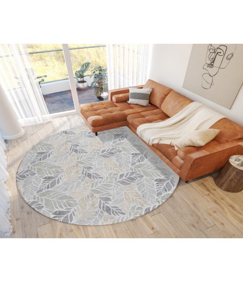 Dalyn Indoor/Outdoor Tropics TC3 Grey Washable 8' x 8' Round Rug