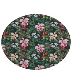 Dalyn Indoor/Outdoor Tropics TC6 Black Washable 8' x 8' Round Rug