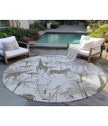 Dalyn Indoor/Outdoor Tropics TC7 Grey Washable 8' x 8' Round Rug