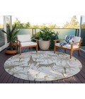 Dalyn Indoor/Outdoor Tropics TC7 Grey Washable 8' x 8' Round Rug