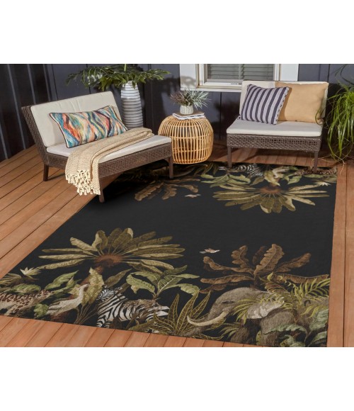 Dalyn Tropics Rug Dalyn Indoor/Outdoor Tropics TC8 Black Washable 9' x 12' Rug