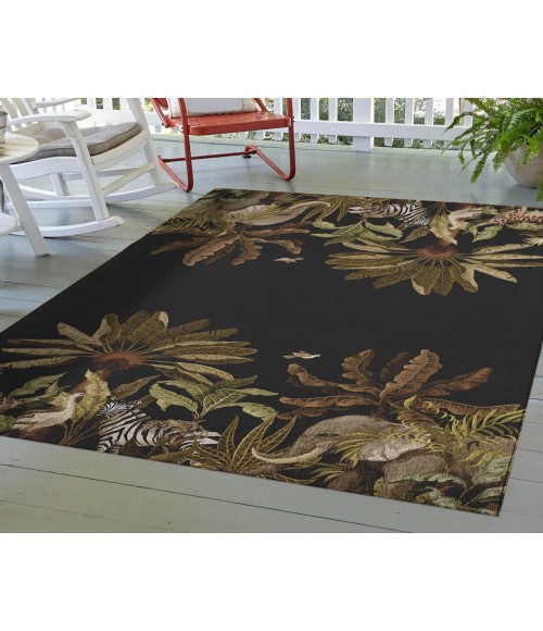 Dalyn Tropics Rug Dalyn Indoor/Outdoor Tropics TC8 Black Washable 9' x 12' Rug