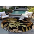 Dalyn Tropics Rug Dalyn Indoor/Outdoor Tropics TC8 Black Washable 8' x 8' Round Rug