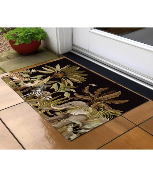 Dalyn Tropics Rug Dalyn Indoor/Outdoor Tropics TC8 Black Washable 1'8" x 2'6" Rug