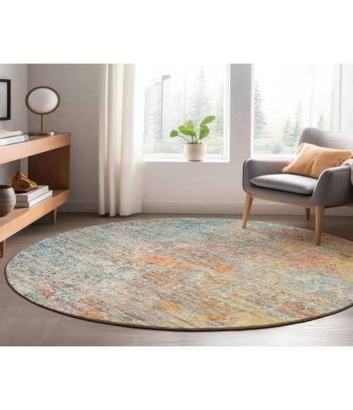 Dalyn Luxury Washable Trevi TV13 Teal 8' x 8' Round Rug