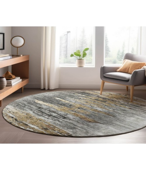 Dalyn Luxury Washable Trevi TV14 Gray 8' x 8' Round Rug