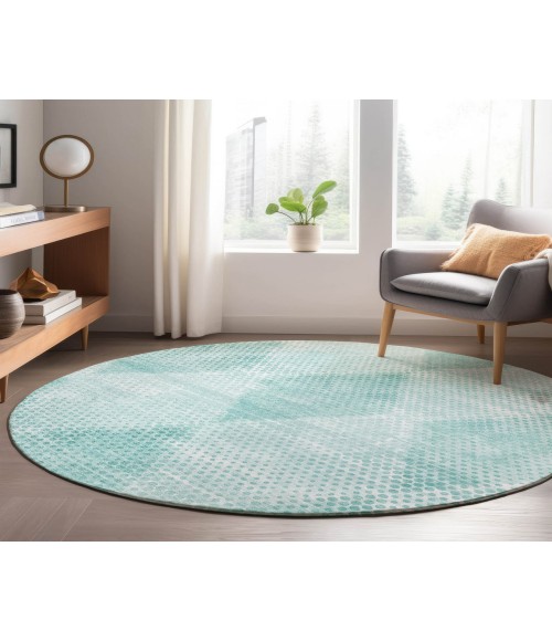 Dalyn Luxury Washable Trevi TV4 Teal 8' x 8' Round Rug