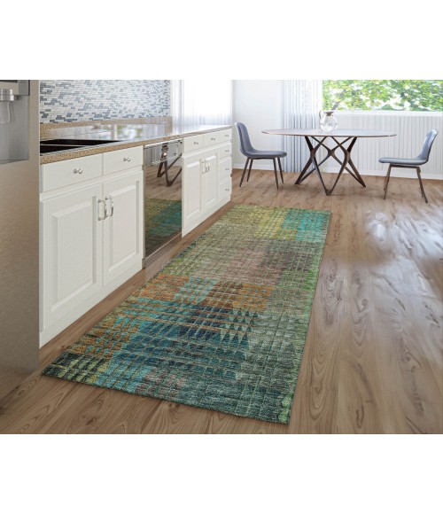 Dalyn Luxury Washable Trevi TV6 Green 2'3" x 7'6" Runner Rug