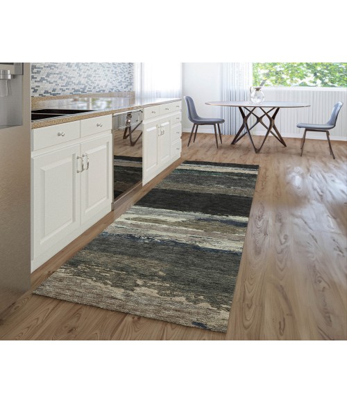 Dalyn Luxury Washable Trevi TV8 Black 2'3" x 7'6" Runner Rug