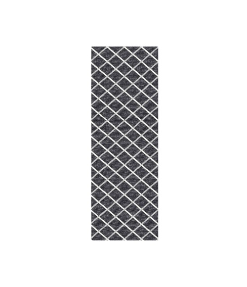 Dalyn Indoor/Outdoor York YO1 Black Washable 2'3" x 12' Rug